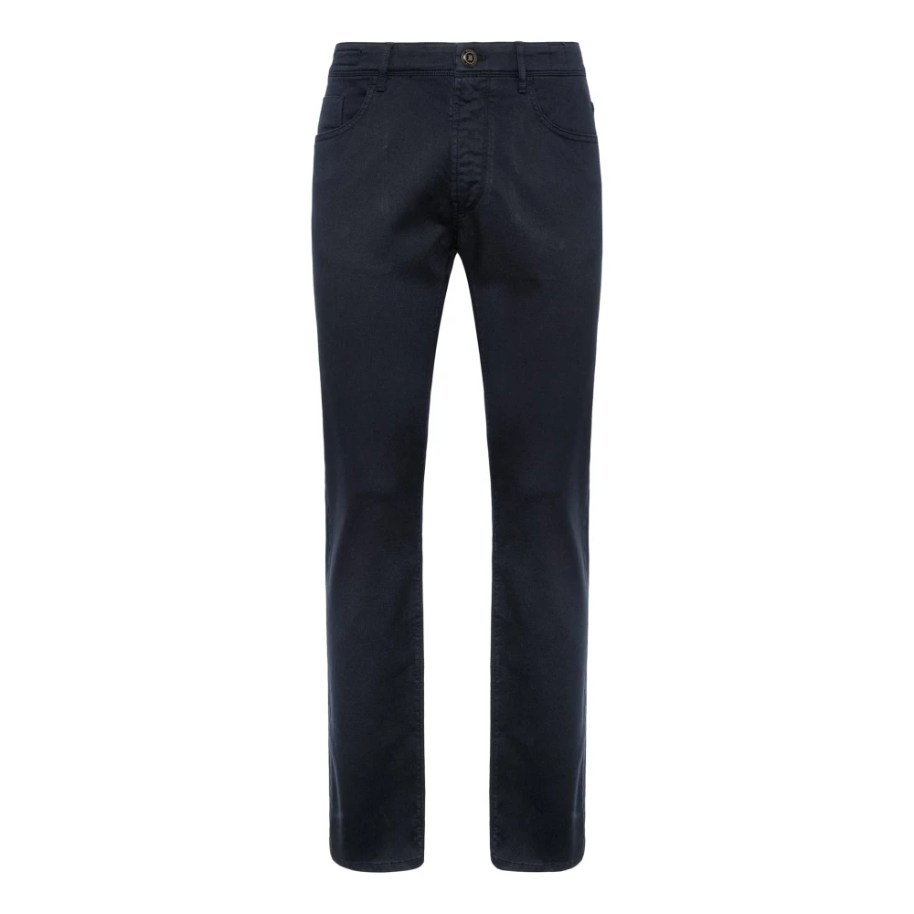 Boggi Milano Stretch Katoenen Tencel Jeans Blue Heren