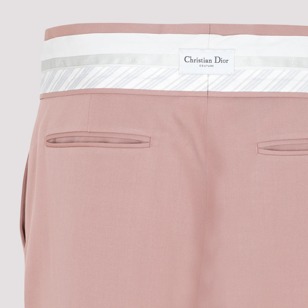 Dior Rode Wol Homme Broek Pink Heren