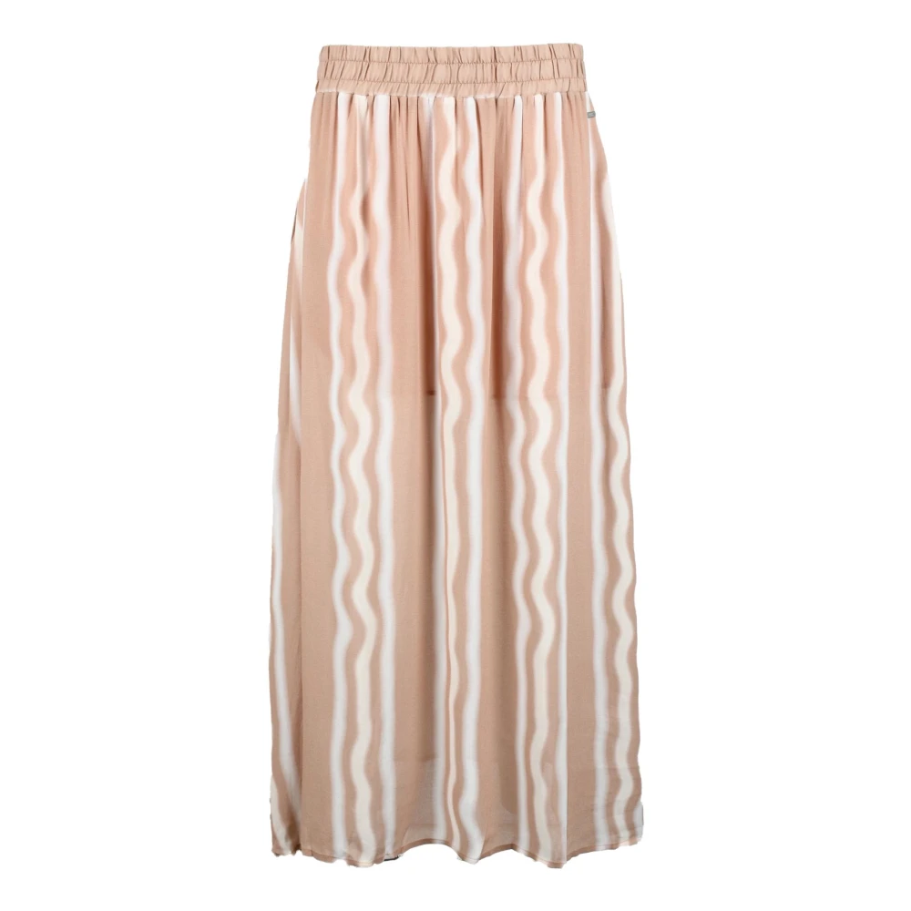 Armani Exchange Viscose Rok | Beige met Logo Plaat Beige Dames
