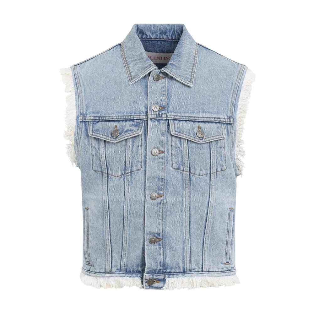Valentino Blauw Gilet voor Mannen Blue Heren