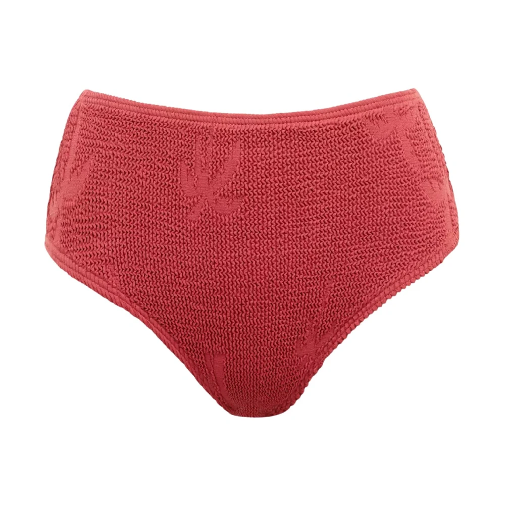 Bond-Eye Women's Red Palm High-Waisted Bikini Bottom - Bikinis - One Size - Swimwear