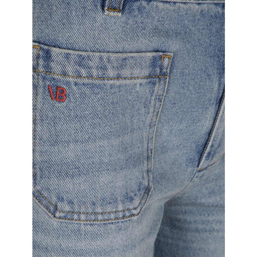 Victoria Beckham Alina Cropped Kick Jeans Blue Dames