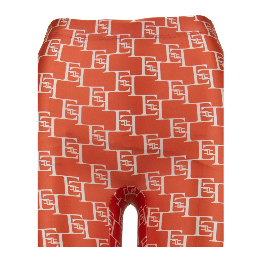 Elisabetta Franchi Leggings met Logo Print Red Dames