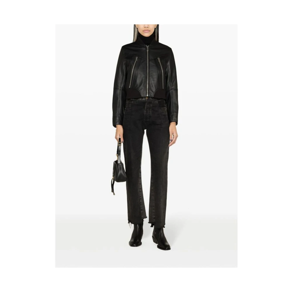 Zadig & Voltaire Leather Jackets Black Dames