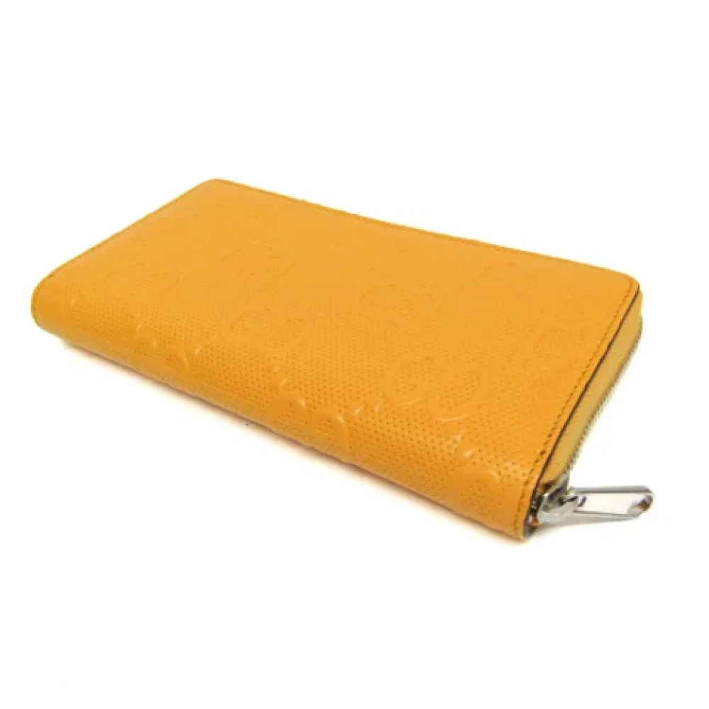 Gucci Vintage Pre-owned Leather wallets Yellow Dames