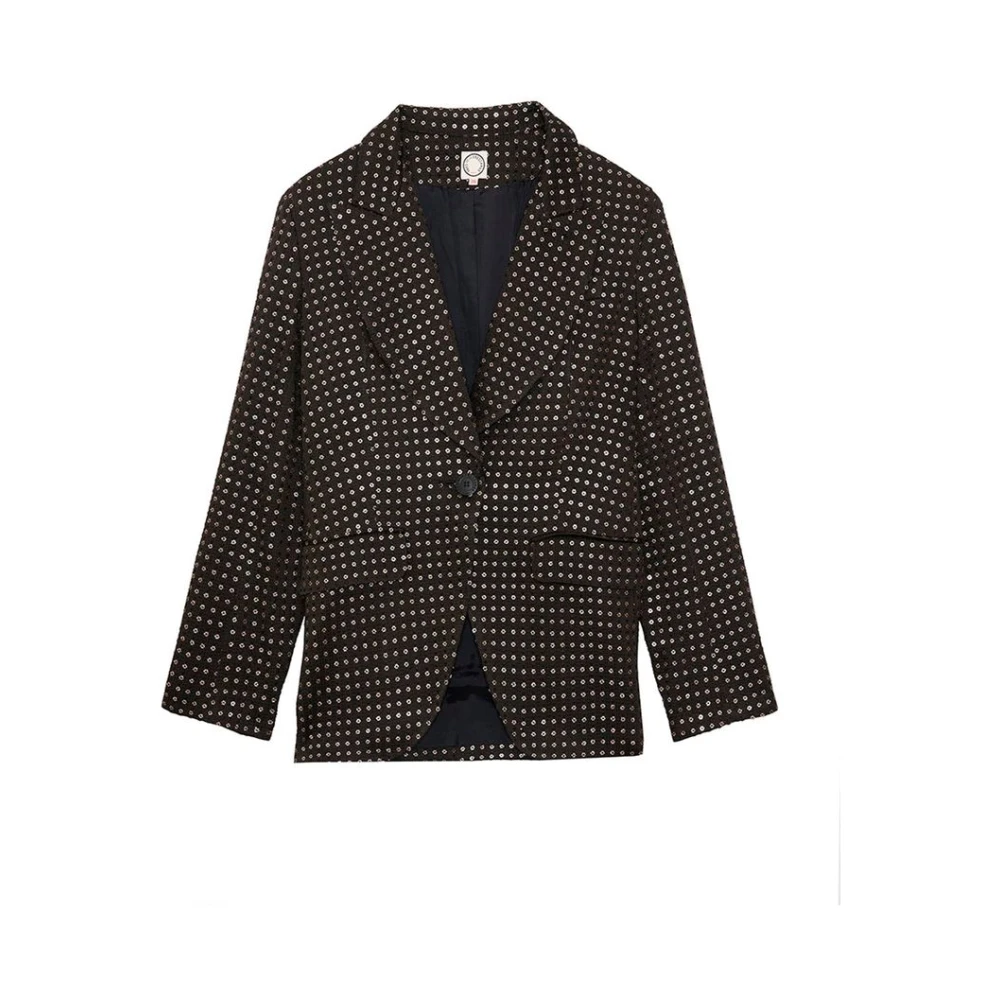 Ines De La Fressange Paris Gaelle zwart geborduurd jasje Black Dames
