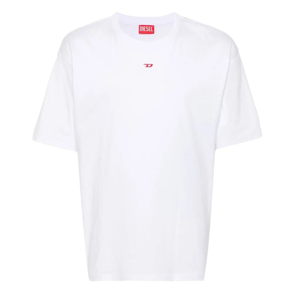 Diesel Witte T-shirts en Polos met D-patch White Heren