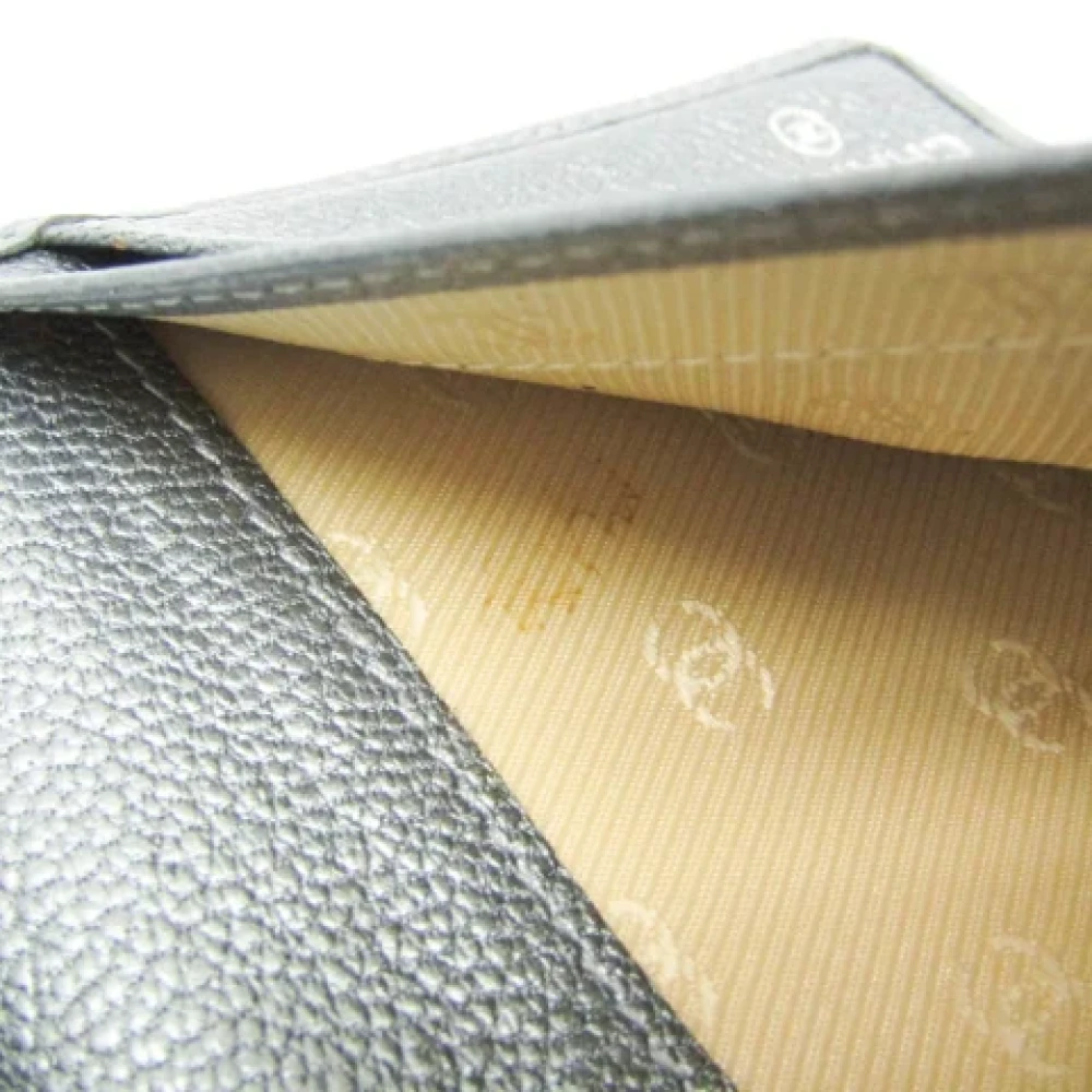 Chanel Vintage Pre-owned Leather wallets Gray Dames