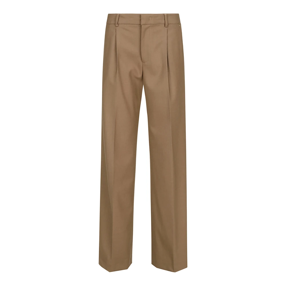 PT Torino Wijde pasvorm wol Torino broek Brown Dames