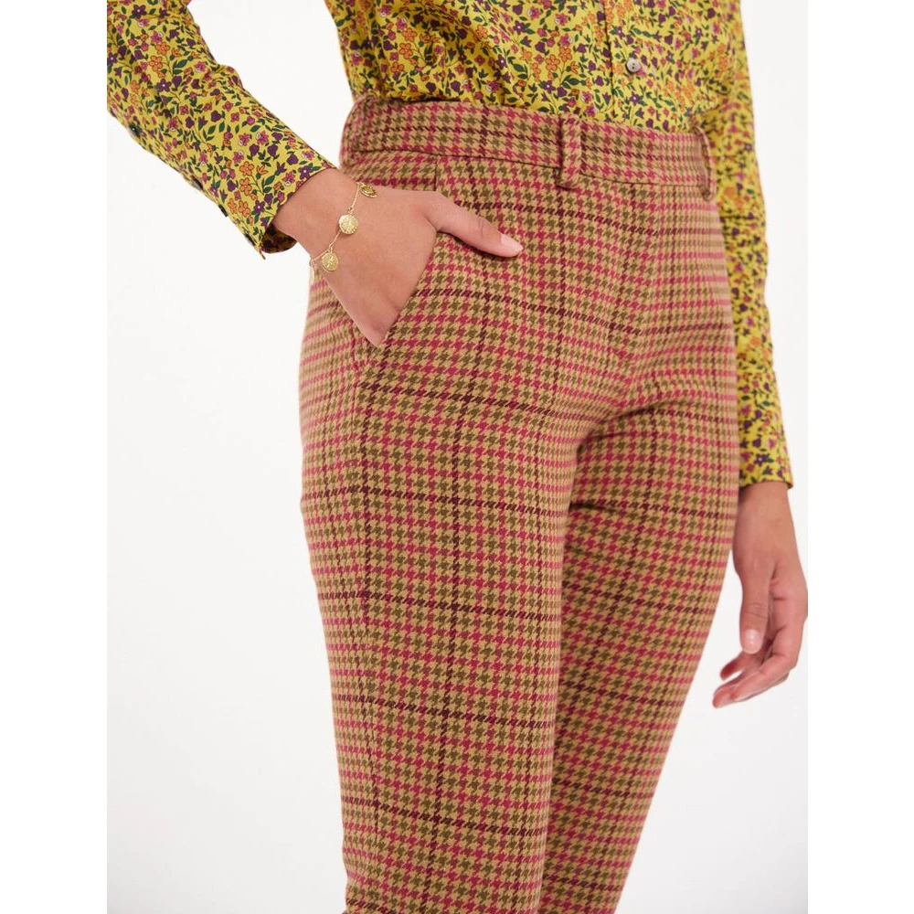 Ines De La Fressange Paris Houndstooth Wollen Broek Multicolor Dames