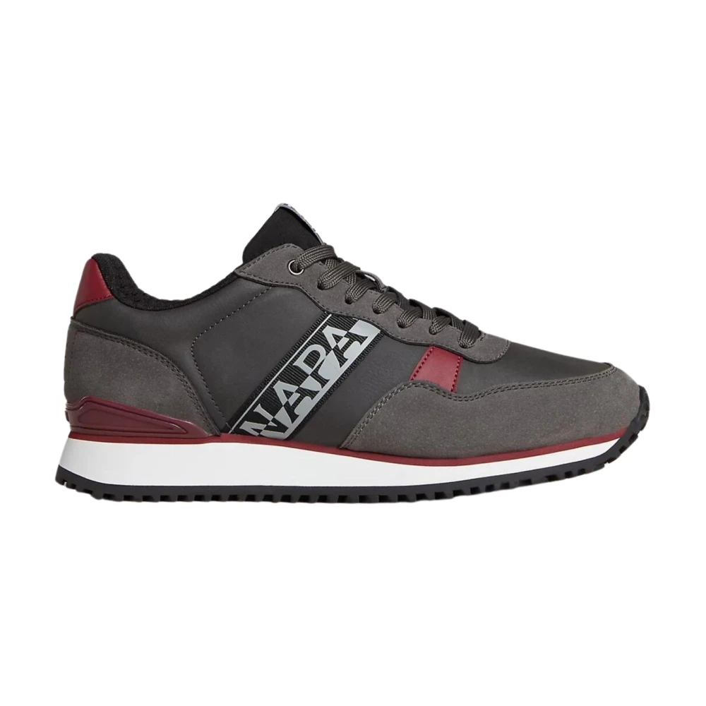 Napapijri Grijze Eco-Leren Cosmos Hardloopschoenen Heren Schoenen Grijs