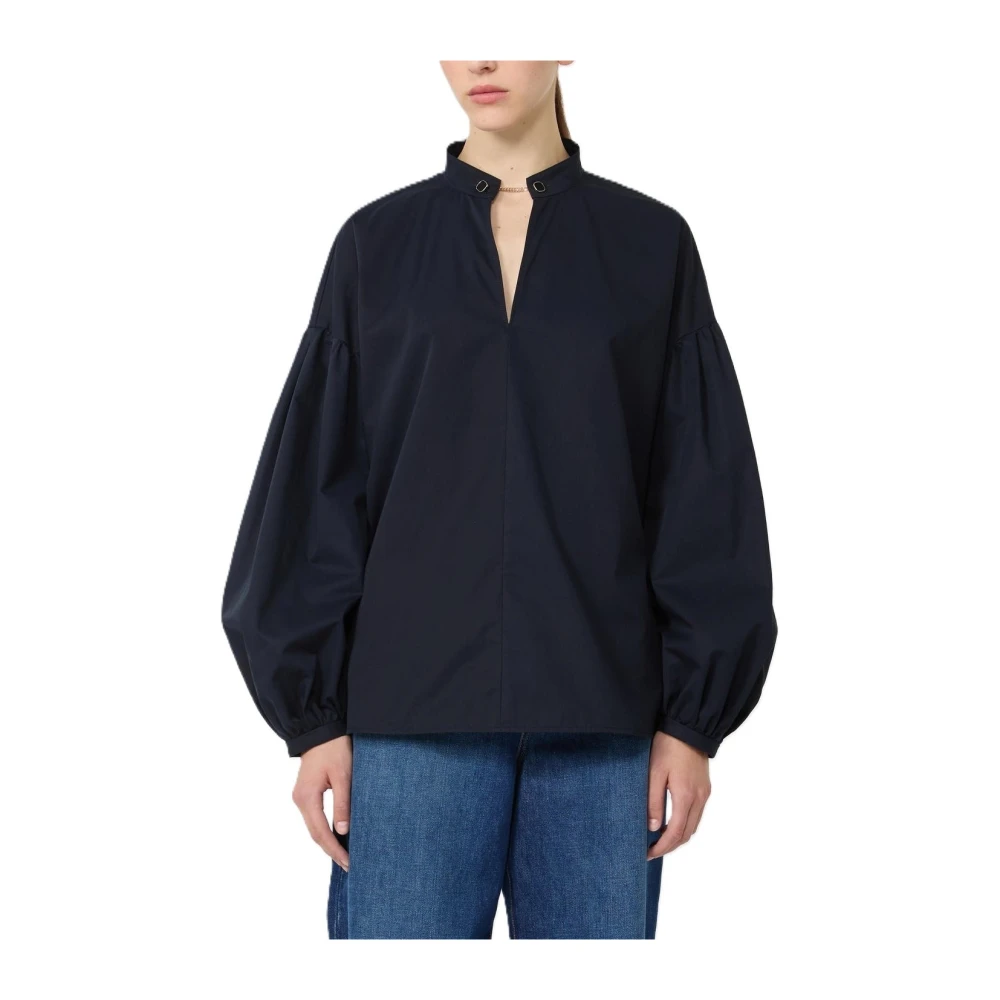 Max Mara Studio Vrouw Blauw Overhemden Dames, 2XS, Blouses
