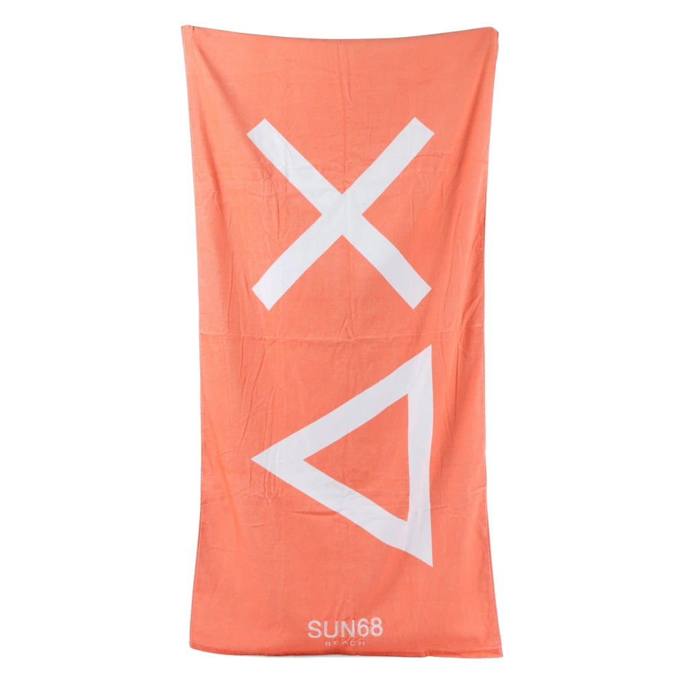 Sun68 Geborduurd Logo Strandlaken Pink Heren