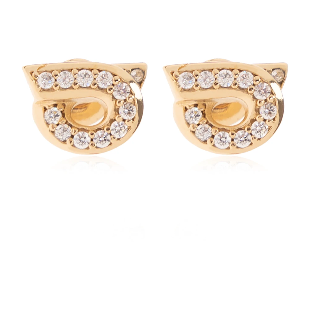 Ferragamo Donna Giallo - Orecchini Con Finitura Lucida E Dettaglio Gancini - Accessories - One Size