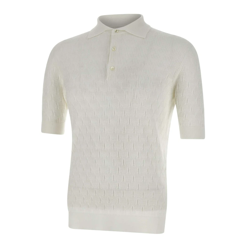 Filippo De Laurentiis Heren Katoenen Poloshirt Wit White Heren