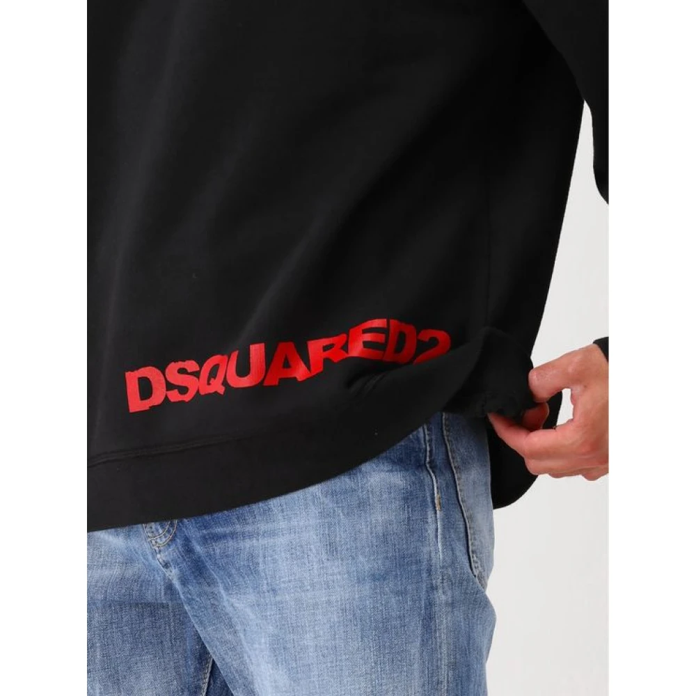 Dsquared2 Zwarte Crewneck Sweater met Clean Look Black Heren