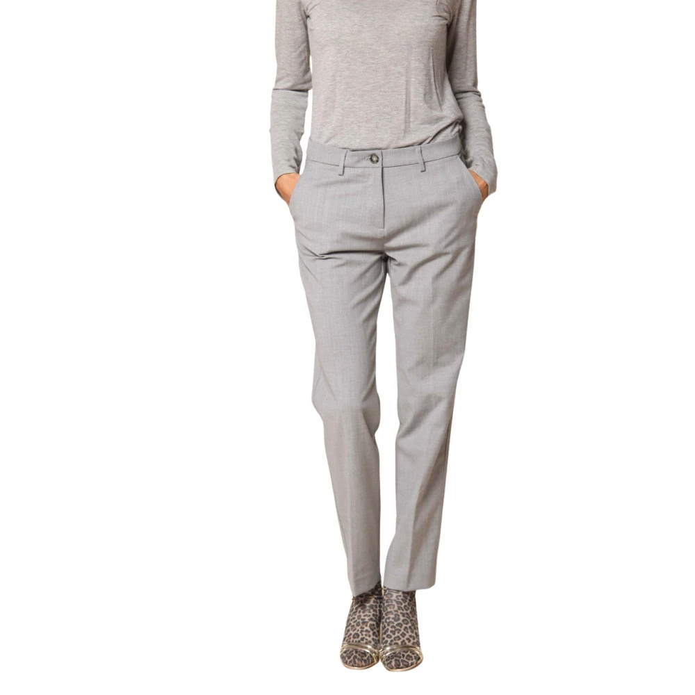 Mason's Dames New York Chino Broek van Wol Gray Dames