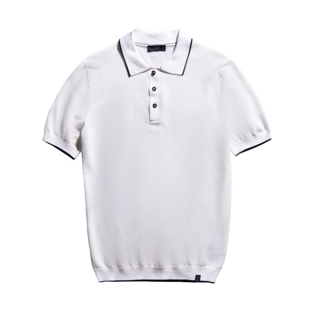 Fay Klassieke Polo Shirt voor Mannen White Heren