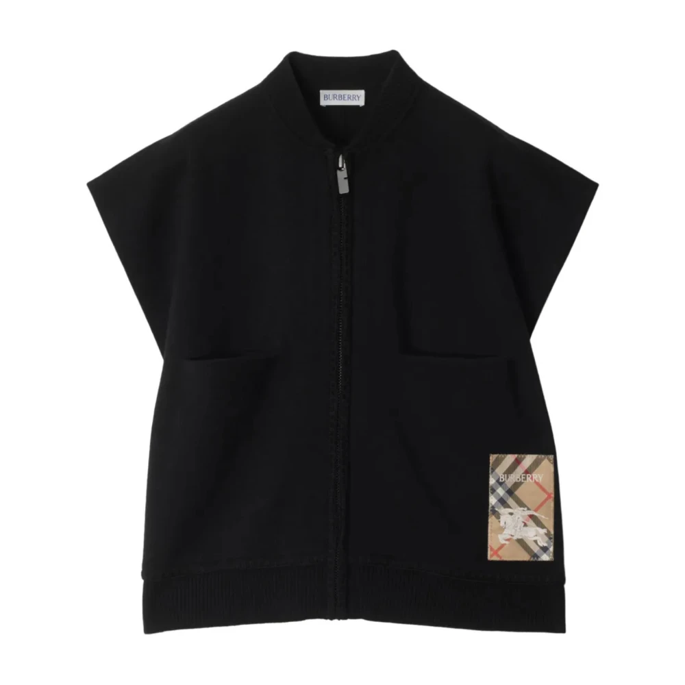 Burberry Women's Black Check Print Cape Jacket
