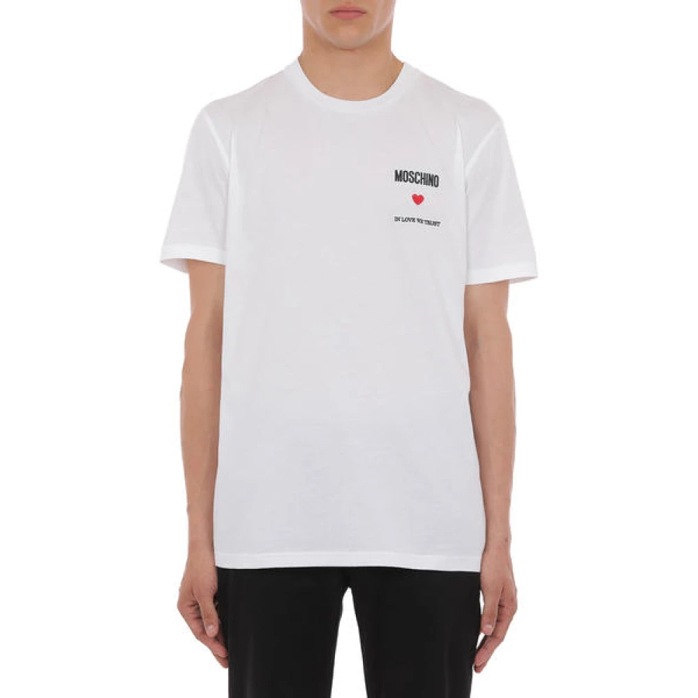 Moschino Liefde Vertrouwen Jersey T-shirt White Heren