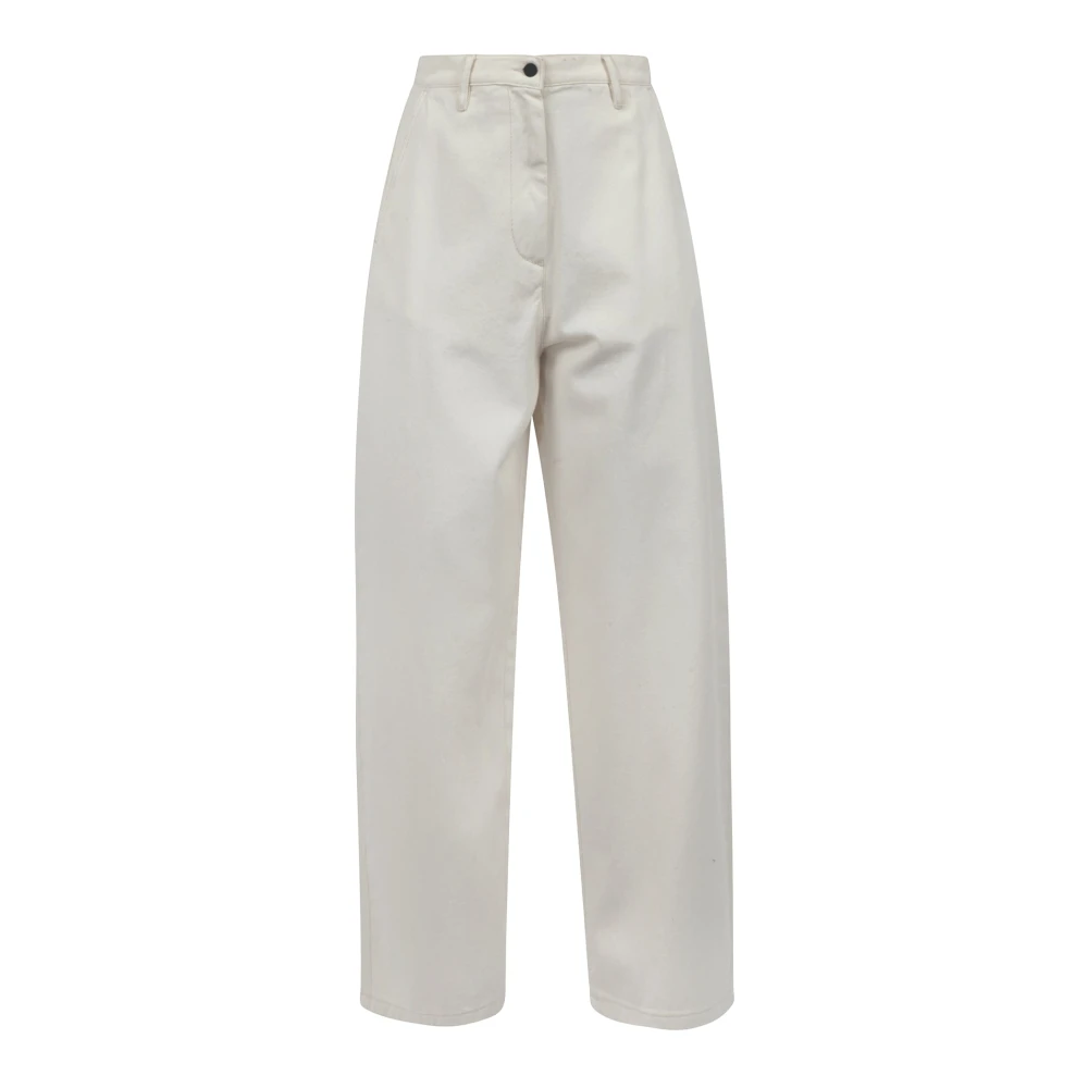 Liviana Conti Denim Barrel Broek Sand Sabbia Beige Dames
