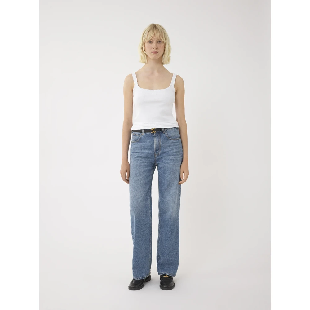 Chloé Witte Gerimpelde Blouse met Borduursel White Dames