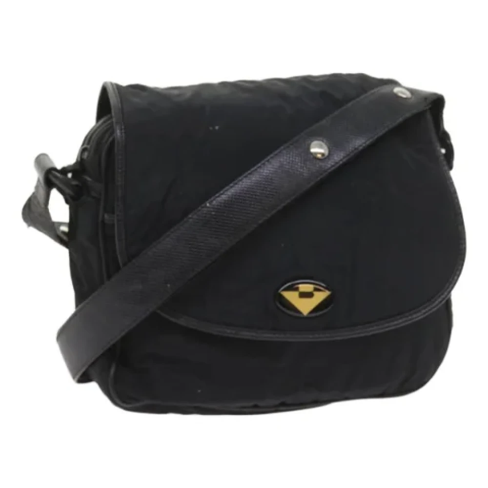 Bottega Veneta Vintage Pre-owned Fabric shoulder-bags Black Dames