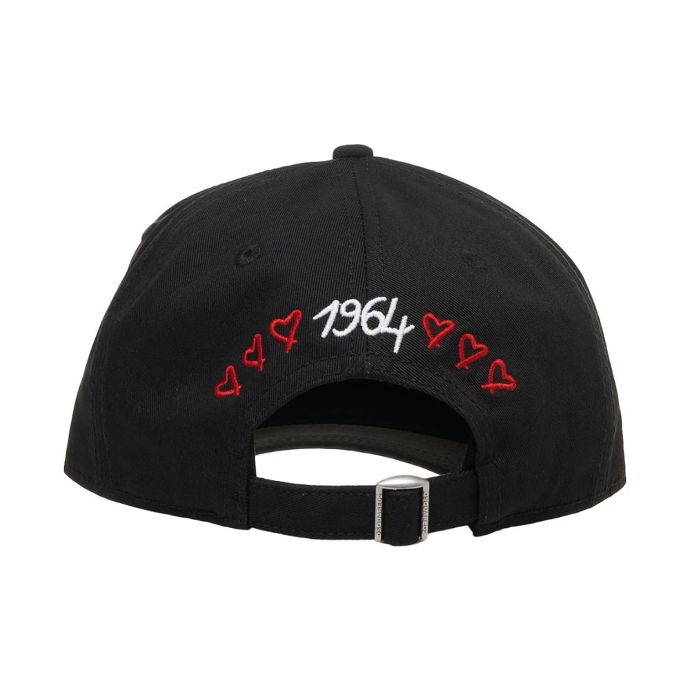 Dsquared2 Zwarte Baseballpet met Uniek Logodesign Black Dames