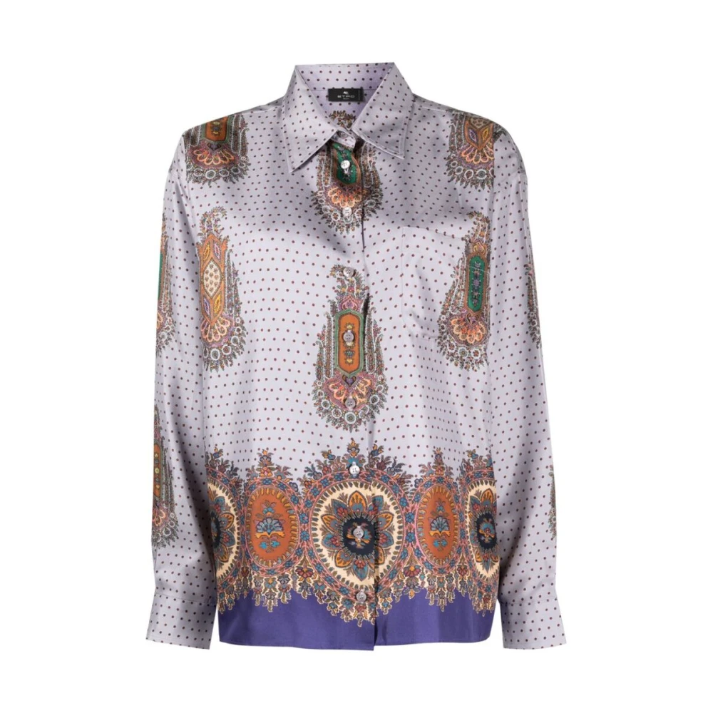 ETRO Zijden Overhemd met Medaillonpatronen Multicolor Dames