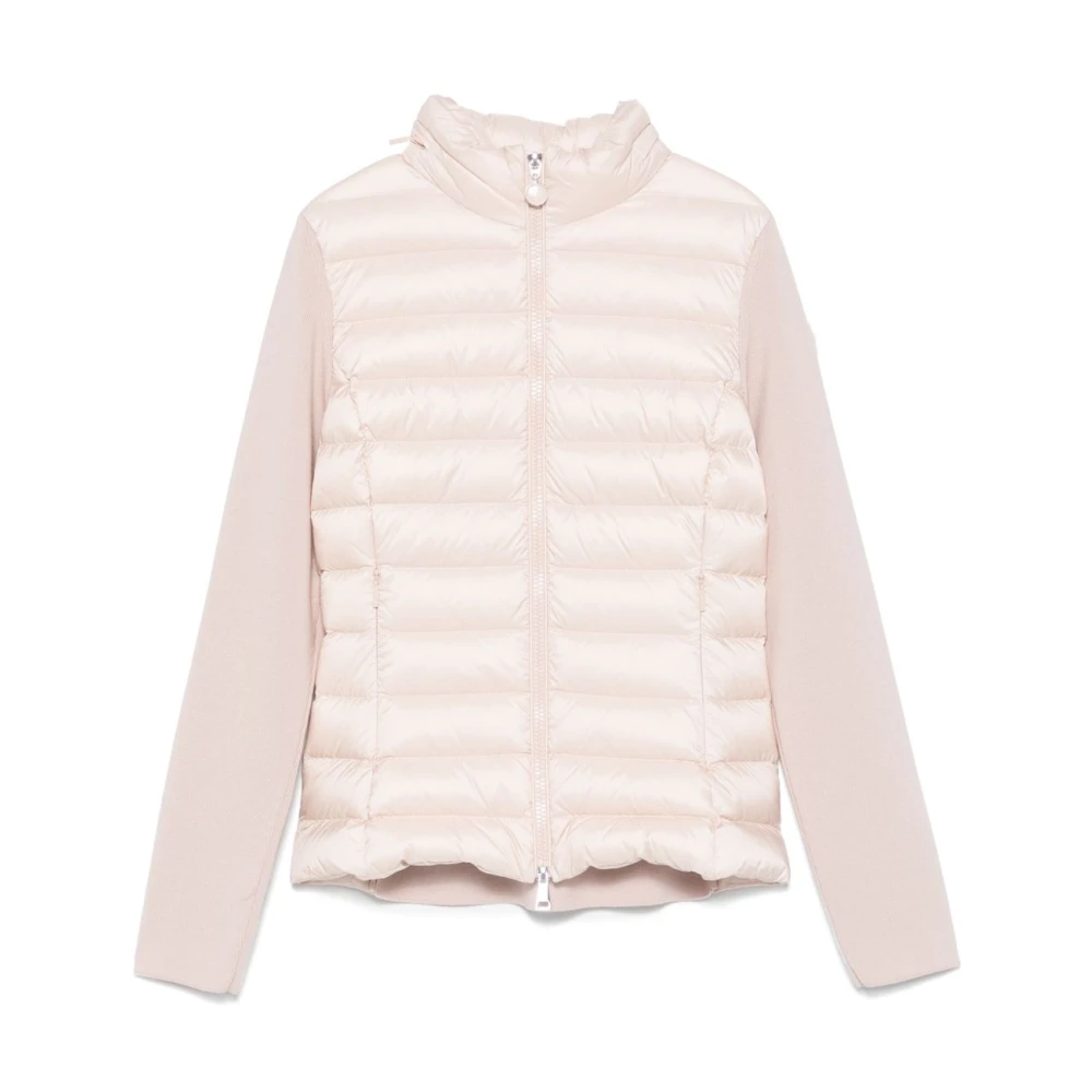 Moncler Gewatteerde Roze Sweater met Ritssluiting Pink Dames