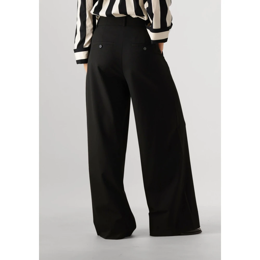 Fiveunits Elegante wijde zwarte broek Black Dames