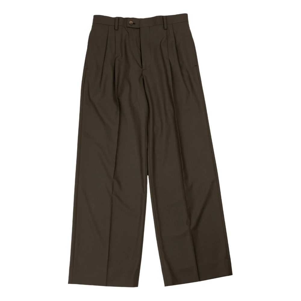Auralee Luxe Tropische Wol Broek Brown Heren