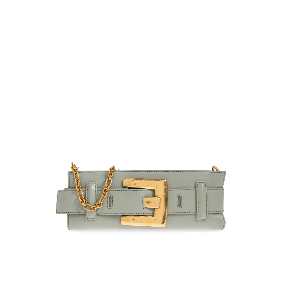 Balmain Donna Verde Pochette Anthem In Pelle Di Vitello - Immagine 2