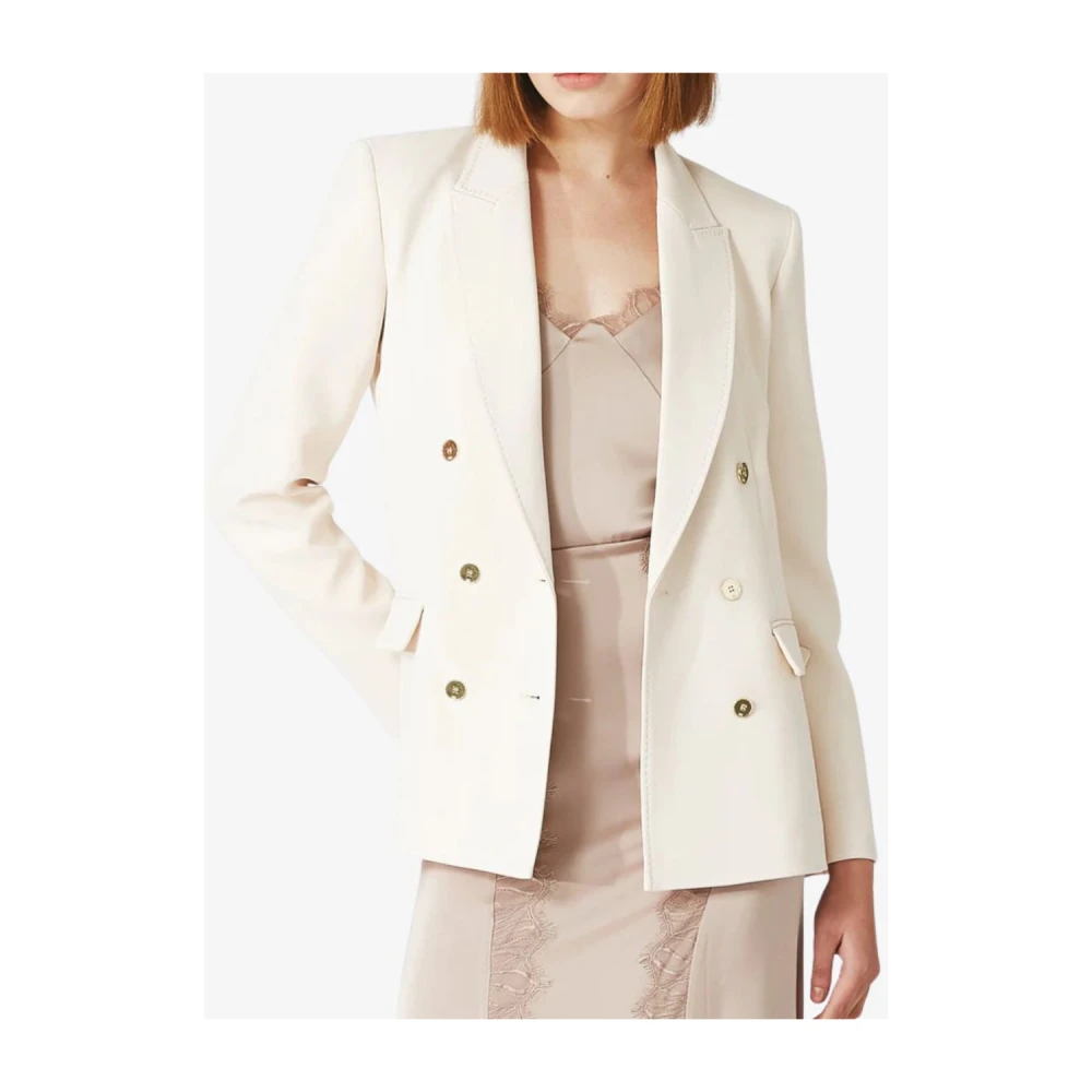 Nenette Double-Breasted Cady Jas Beige Dames