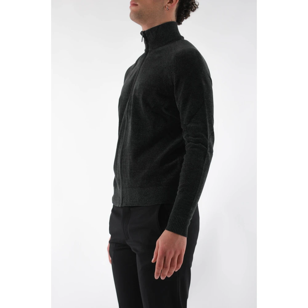 RRD Velvet Cardigan met Ritssluiting Green Heren