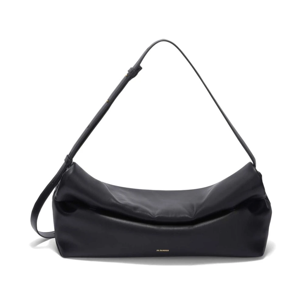 Jil Sander Zwarte Crossbody Rollup Tas Black Dames