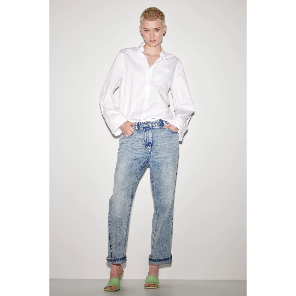 LUISA CERANO Witte Gabardine Stretch Blouse White Dames