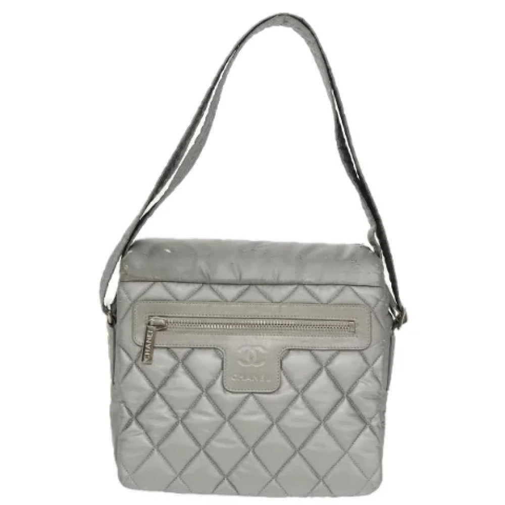 Chanel Vintage Pre-owned Canvas chanel-bags Gray Dames