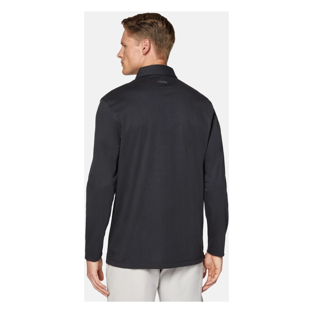 Boggi Milano High-Performance Piqué Polo Shirt Black Heren