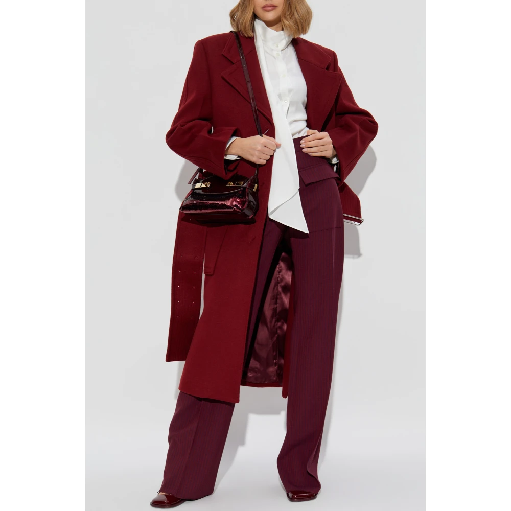 Salvatore Ferragamo Wollen broek met gestreept patroon Red Dames