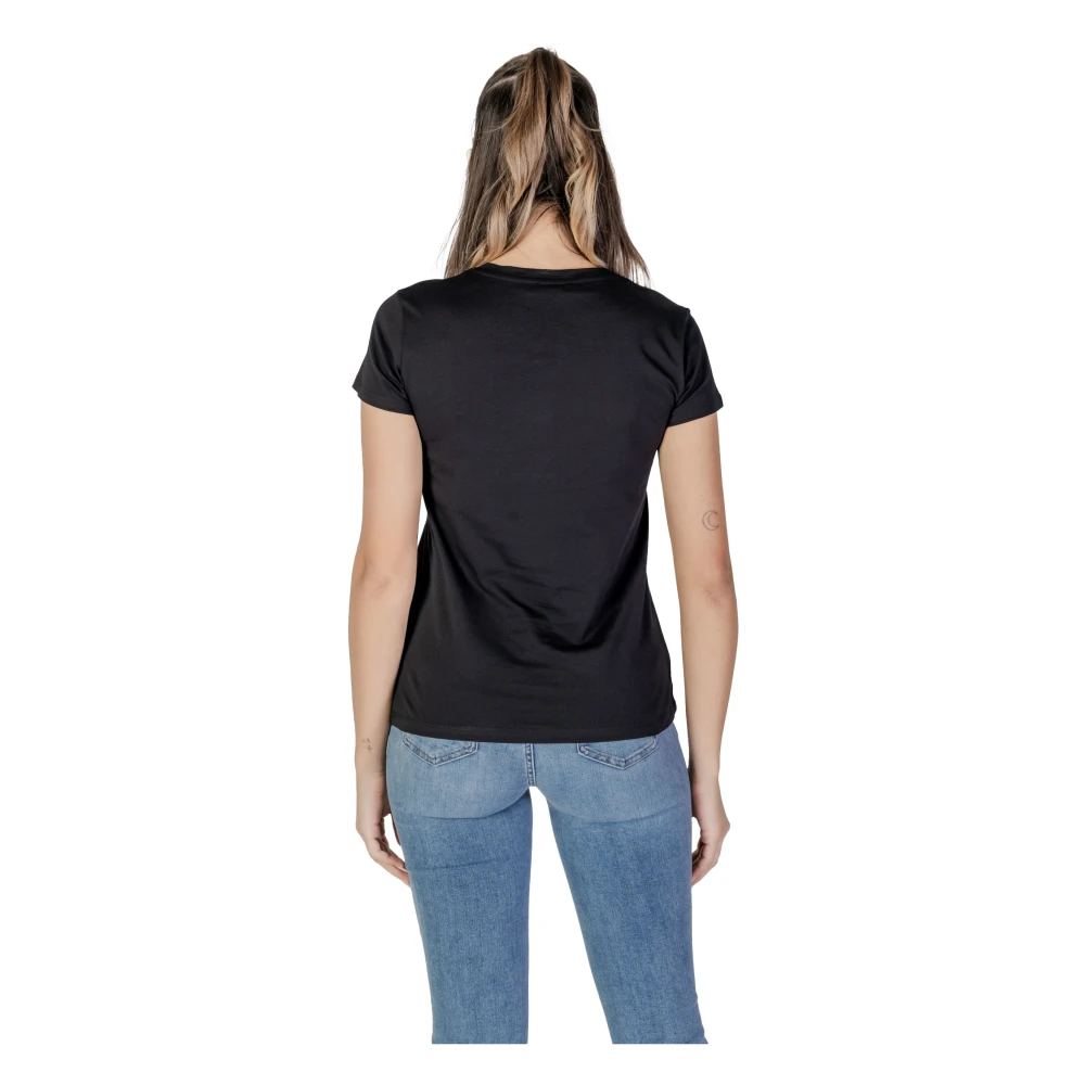 Liu Jo Katoenen T-shirt met korte mouwen Lente Zomer Black Dames
