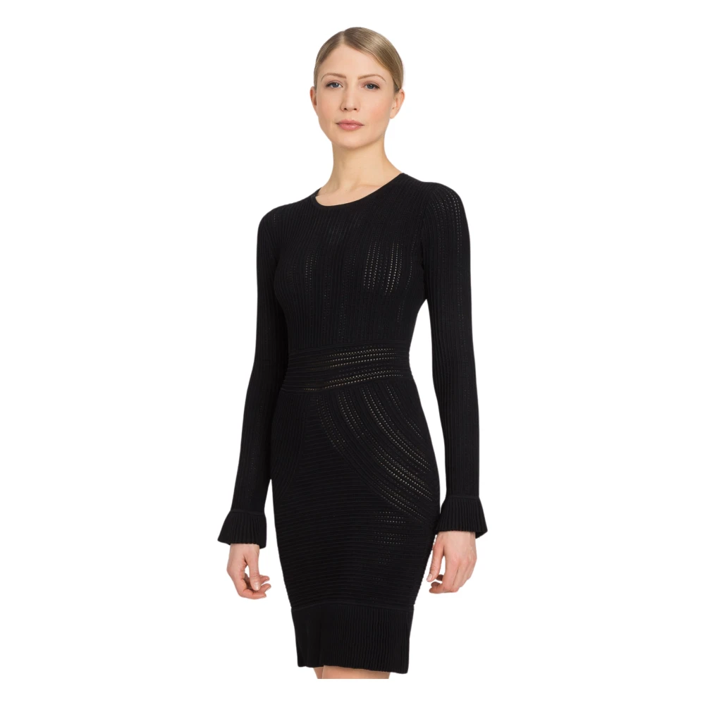 Twinset Zwarte Jurk met Lange Mouwen Black Dames