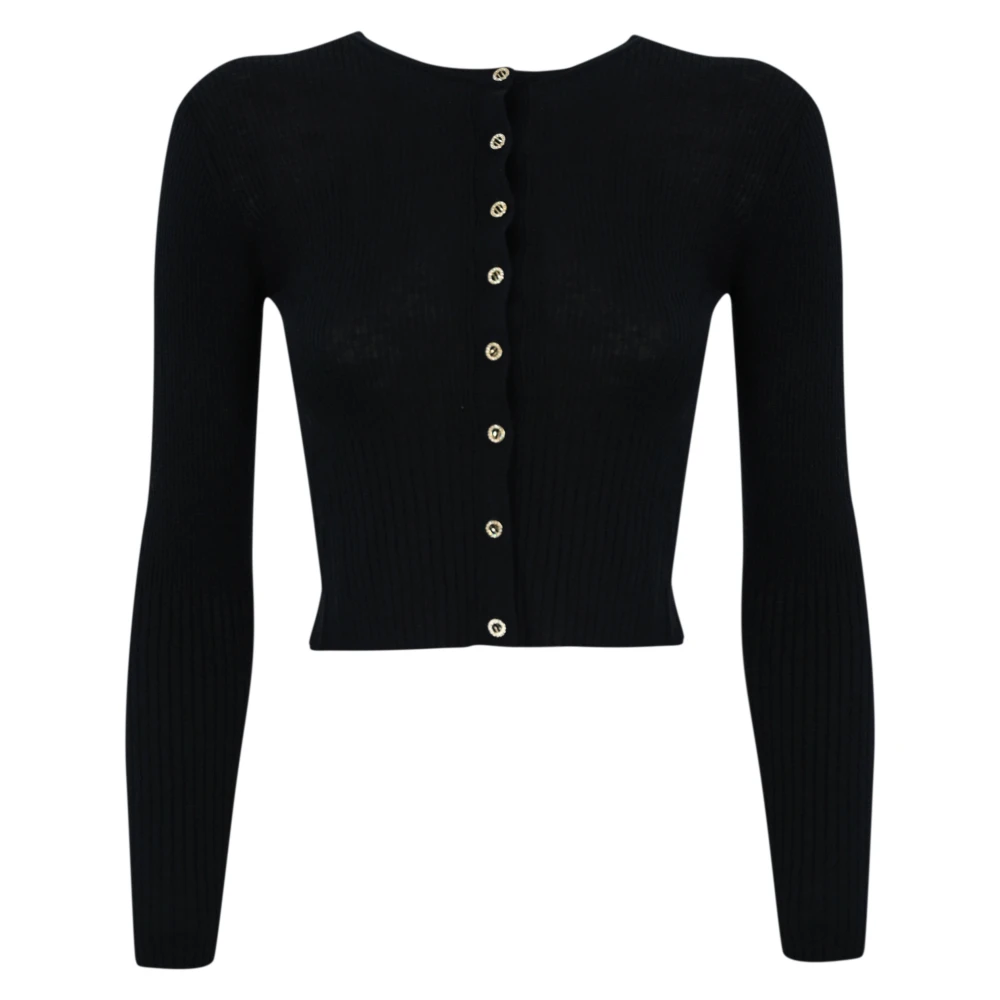Max Mara Studio Blauwe zijden en wollen trui Blue Dames