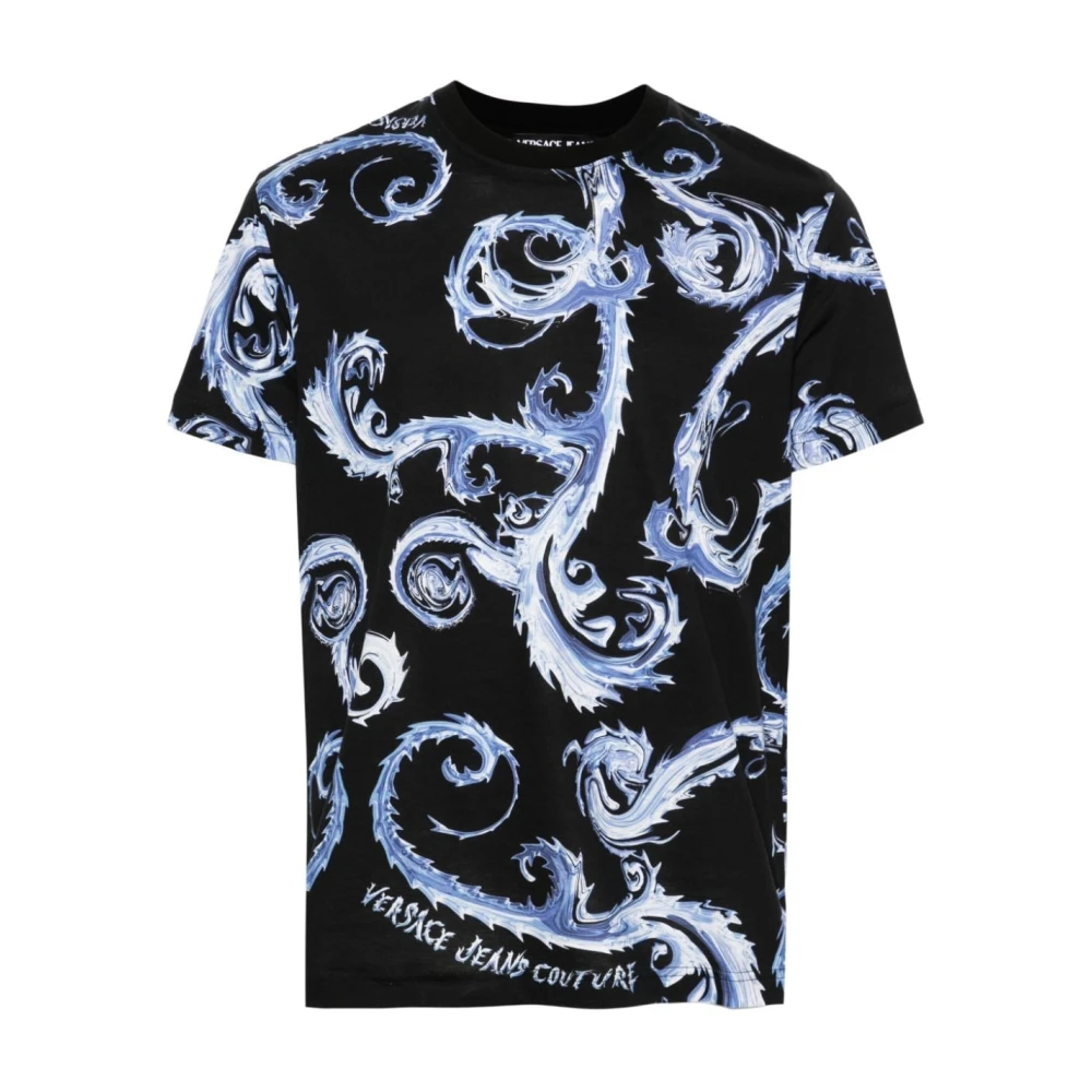 Versace Jeans Couture Barocco Print Crew Neck T-shirt Black Heren