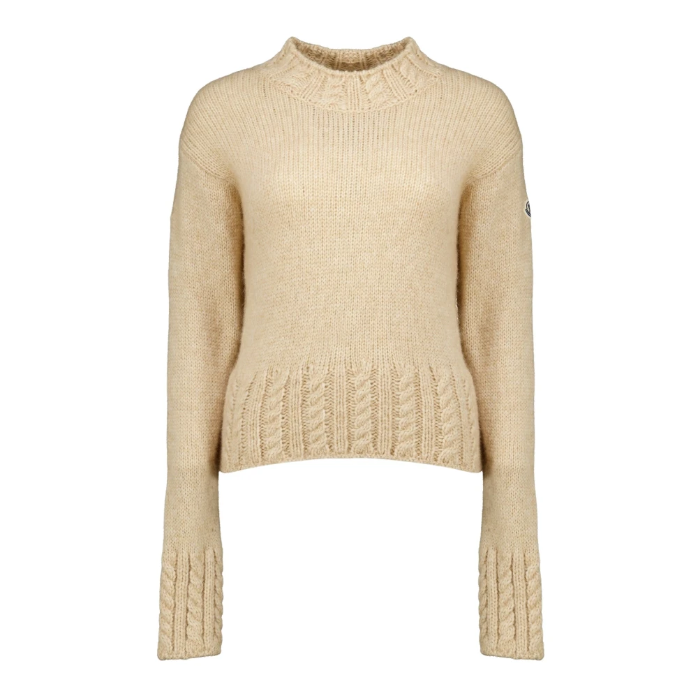 Moncler Wool Crewneck Sweater Taupe, Women's Size S, Circle Fashion - Image 5
