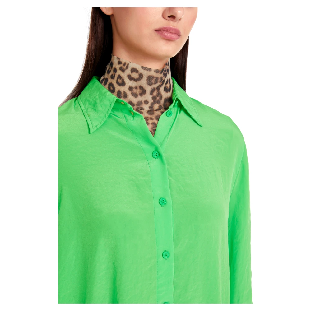 Marc Cain Lichte Hemdblouse met Ruche Green Dames
