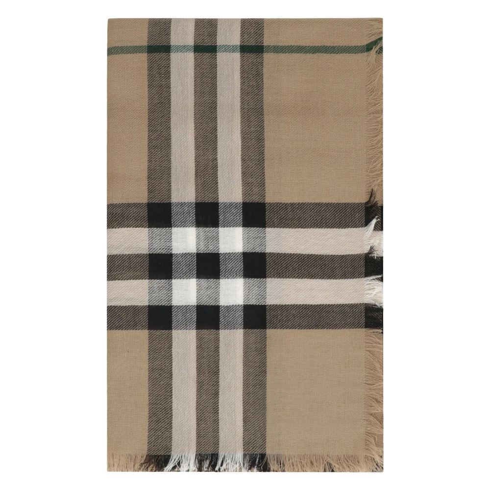 Burberry Luxe Wintersjaal met Rafelrand Brown Dames