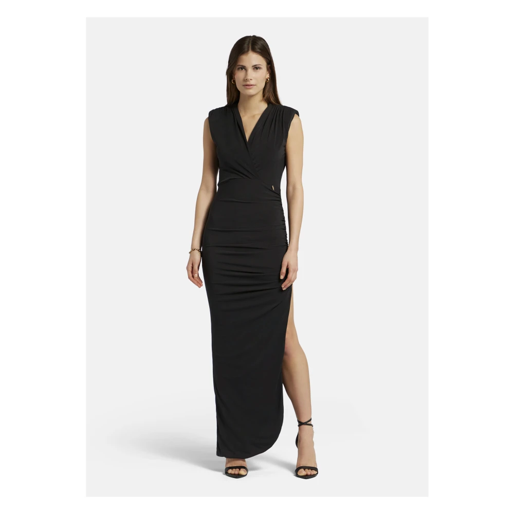 Nicowa Maxi-jurk met gedrapeerd ontwerp Black Dames