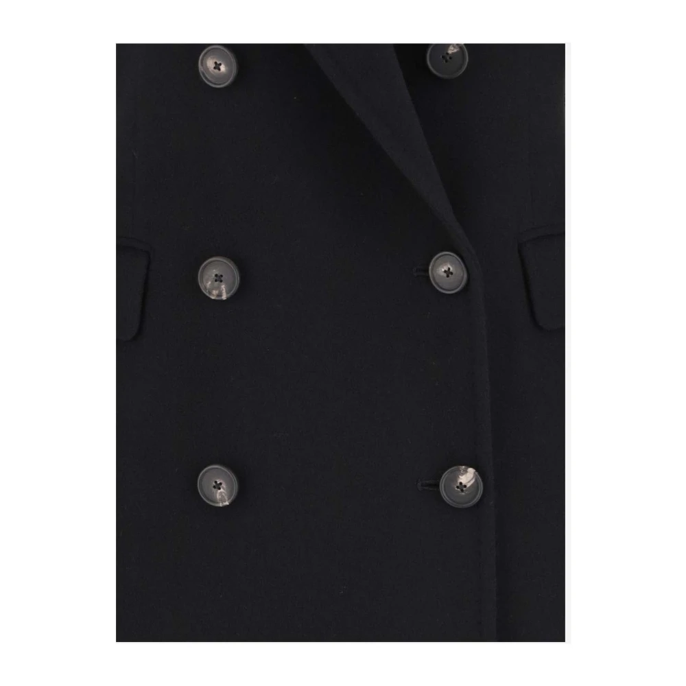 Tagliatore Wol Kasjmier Dubbel-Breasted Jas Zwart Black Dames