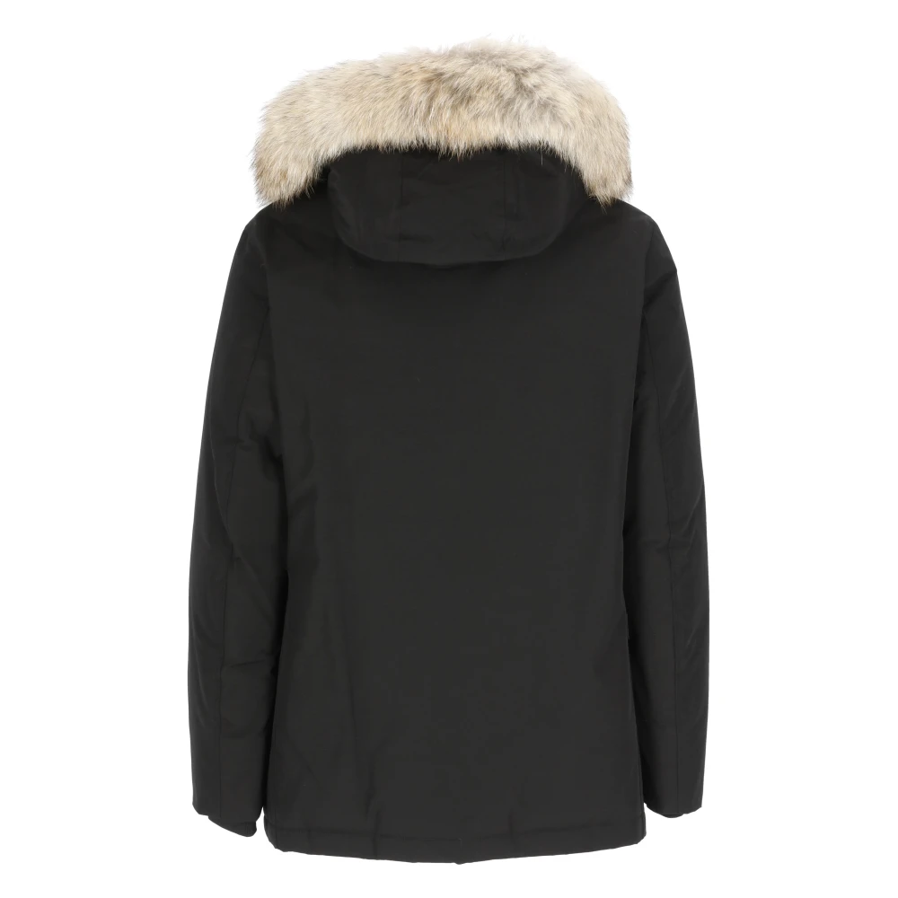 Woolrich Zwarte Parka met Afneembare Bontcapuchon Black Heren